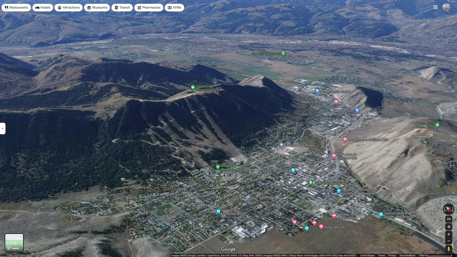 Jackson Aerial Map Wyoming